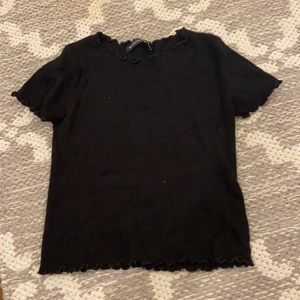 Brandy Melville crop black ripped tee